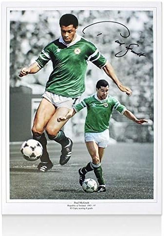 Paul McGrath İmzalı İrlanda Cumhuriyeti Fotoğraf İmzası-İmzalı Futbol Fotoğrafları