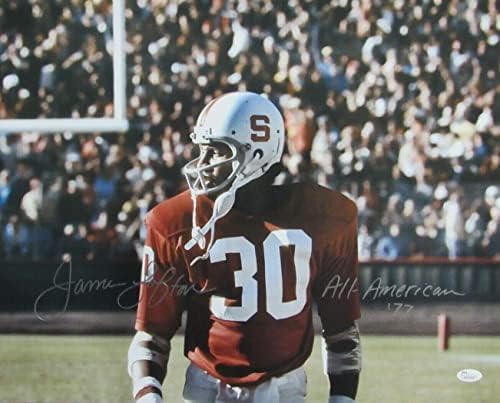 James Lofton Stanford İmzalı / Yazılı All-American' 77 16x20 Fotoğraf JSA 159362-İmzalı Kolej Fotoğrafları
