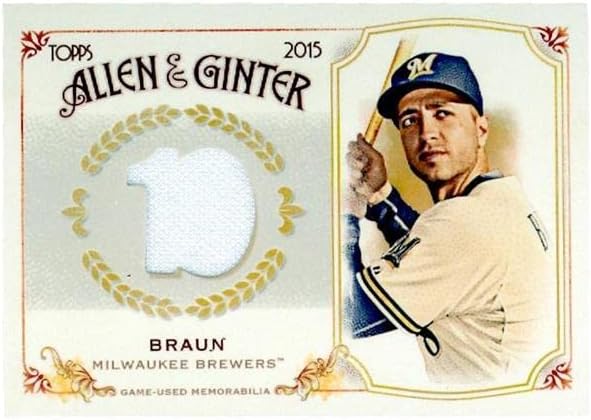 Ryan Braun oyuncu yıpranmış forması yama beyzbol kartı (Milwaukee Brewers) 2015 Topps Allen & Ginters FSRB - RB-MLB