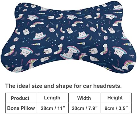 Sevimli Kedi Unicorn Uzay Desen Araba Boyun Yastık 2 Kemik Şekilli Otomatik Kafalık Yastıklar Yastık Seyahat Araba