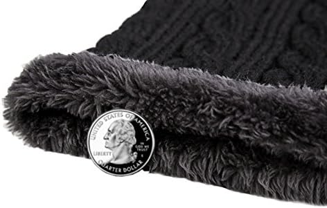 T WİLKER Bere Şapka Eşarp ve Dokunmatik Eldiven Seti Erkekler ve Kadınlar için Streç Sıcak Polar Astar Kap (2 Adet