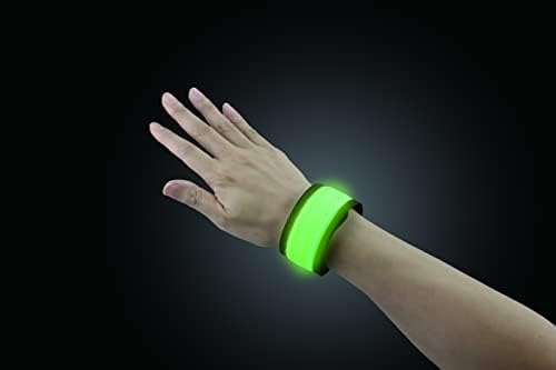 2 Paket yansıtıcı dişli yanıp sönen LED tokat spor bilekliği, güvenlik ışıkları kol bantları - Koşucular için sihirli