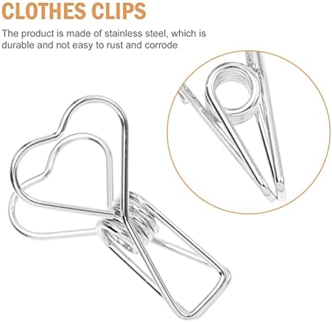 DOITOOL Paslanmaz Çelik Klipler 20 adet Tel Clothespins Paslanmaz Çelik Çamaşır Çip Klipleri Metal Elbise Mandalları
