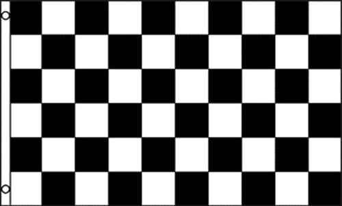NAYLON (Polyester DEĞİL) Siyah Beyaz Kareli, 3'x5' NAYLON 210D-S Bayrak