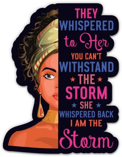 Siyah Kadın Ben Fırtına Sticker - 3 laptop etiketi - Su Geçirmez Vinil Araba, Telefon, Su Şişesi-Siyah Kız Gurur Çıkartması