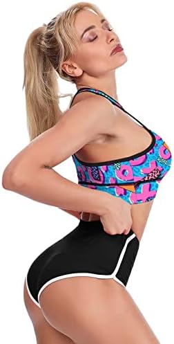 Kadın Vintage 90s Nervürlü Egzersiz Yoga Setleri 2 Parça Kıyafetler Dikişsiz Yüksek Bel Spor Kıyafeti Yoga Şort Spor