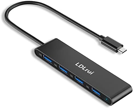 USB C Hub 10Gbps, Dizüstü Bilgisayar için 4 Portlu USB Hub, LDLruı USB C'den USB Hub'a Yüksek Hızlı Veri USB 3.1/3.2