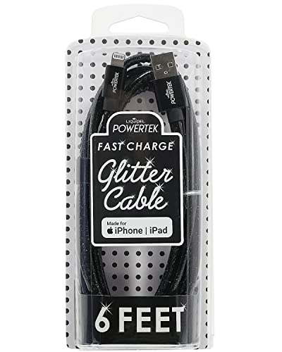 LİQUİPEL Powertek Glitter MFi Sertifikalı Şarj Apple iPhone için Uyumlu, iPad, 6ft Kablo, Yıldırım USB Kablosu Kablosu,