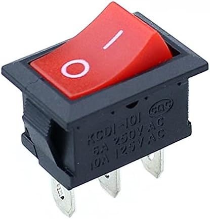 ZLAST 5 ADET KCD1 Kırmızı Tekne Araba Rocker Anahtarı On-Off 2Pin 3Pin 6A 220V 10A 125V Düğme 15 * 21mm (Renk : 3Pin)