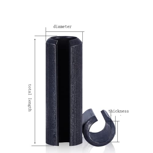 50 Parça Siyah Karbon Çelik Bahar Cotter pin,bölünmüş Bahar Dübel,Makine ve Ekipman için, Vb.Dış Çap M6mm, Uzunluk