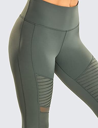 CRZ YOGA kadın Çıplak Duygu Egzersiz Tayt 25 İnç / 28 İnç-Yüksek Belli Moto Tayt Örgü Yoga Pantolon
