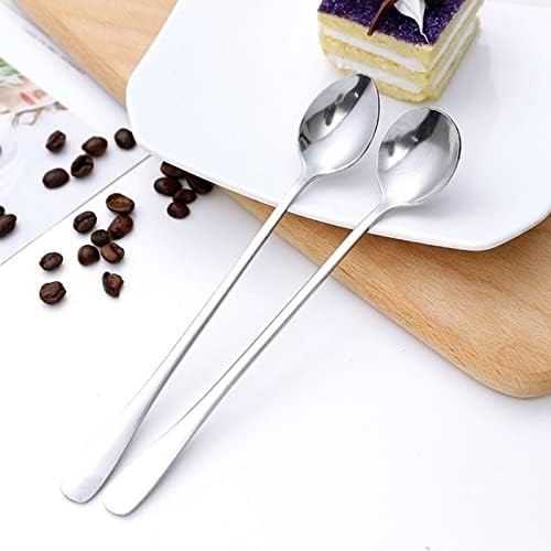 Yemek kaşığı 2 Tipi Uzun Saplı paslanmaz çelik çatal-kaşık Kahve karıştırma kaşığı Dondurma Tatlı sofra Mutfak aksesuarları