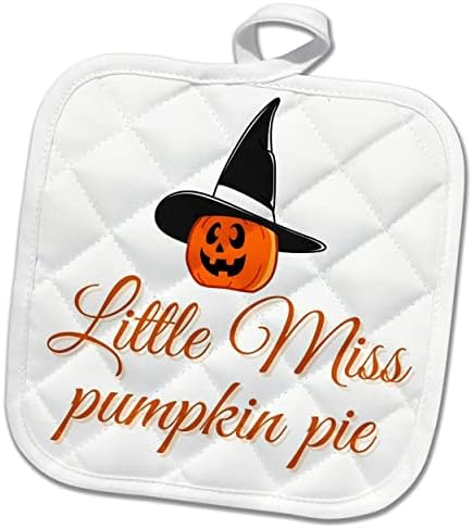 Little Miss Pumpkin Pie - Potholders Metni ile 3dRose Cadılar Bayramı Balkabağı (phl-371935-1)