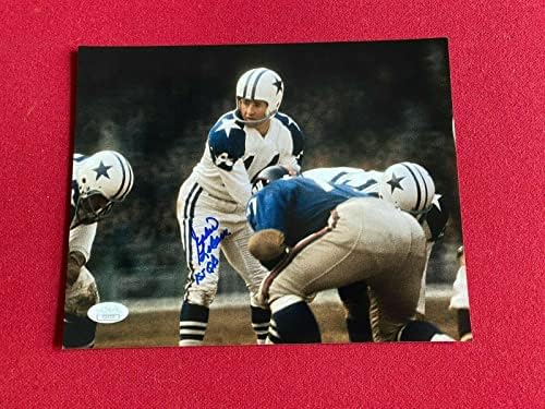 Eddie LeBaron İmzalı (JSA) 8x10 Fotoğraf (Vintage/Kıt) Kovboylar İnş. - İmzalı NFL Fotoğrafları