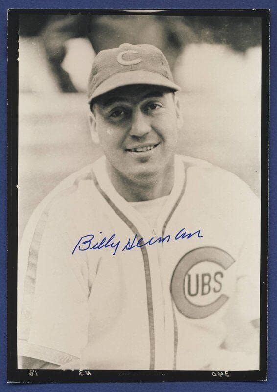 Billy Herman Cubs İmzalı Vintage George Burke 5x7 Fotoğraf 105002-İmzalı MLB Fotoğrafları