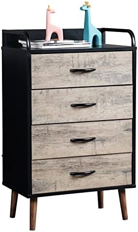 Royard Oaktree Dresser 4 Çekmeceli Uzun Boylu şifonyer Kumaş Kutuları Depolama Kulesi Dolap Organizatör Ünitesi Yatak