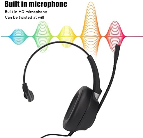 Mikrofonlu Acogedor USB Kulaklık, ENC Gürültü Önleyici Mono Kulaklık, Çağrı Merkezi için Tek Taraflı İş Kulaklığı,