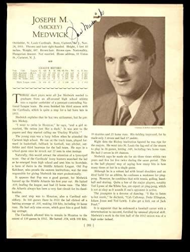 Joe Medwick PSA DNA İmzalı 8x10 Fotoğraf Sayfası 1933 Kardinaller İmzalı - İmzalı MLB Fotoğrafları