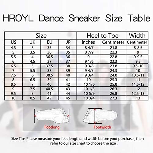 HROYL Dans Sneakers Kadınlar için Bölünmüş Taban Dantel-up Sneakers Kaymaz Sneakers Caz Dans Sneakers, JJ952