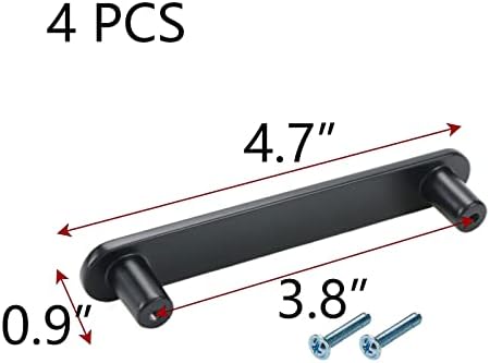 Pufguy 96mm / 3.8 Katı Çinko Alaşımı Minimalist Kolları Çeker Tabanı ile Siyah dolap kolları Dresser Dolap Çekmece