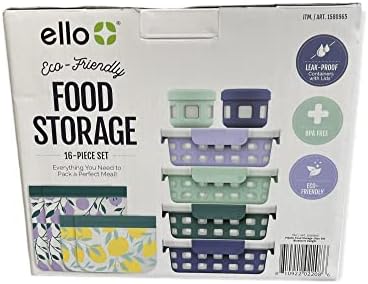 Ello Çevre Dostu Gıda Depolama, BPA İçermeyen Plastik Gıda Depolama, Yaban Mersini Lokumu Rengi, 16 Parçalı Set