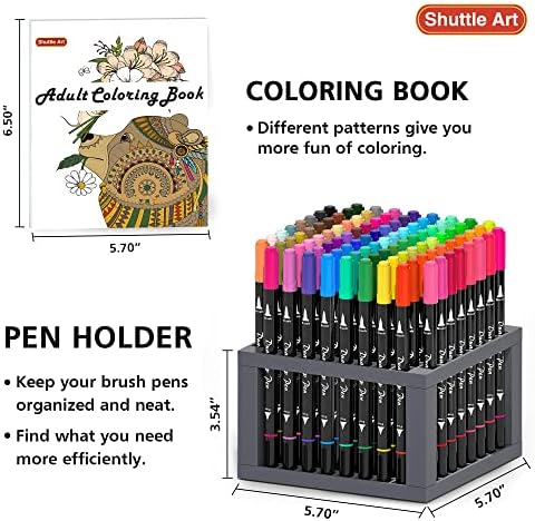 Çift İpucu Fırça Kalemler Sanat İşaretleyiciler, Mekik Sanat 96 Renkler İnce ve Fırça Çift İpucu İşaretleyiciler Seti