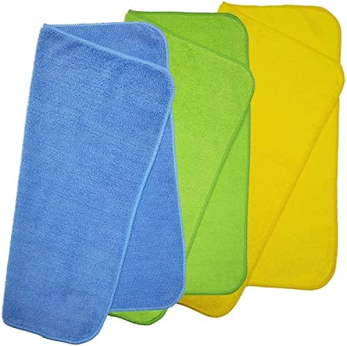 Careoutfit Premium Mikrofiber Temizlik Havluları, 16x16 36'lı Paket (Mavi, Yeşil, Sarı) Ev Temizliği ve Araba Detaylandırması