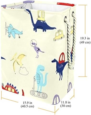 Inhomer Dinozor Araba 300D Oxford PVC Su Geçirmez Giysiler Sepet Büyük çamaşır sepeti Battaniye Giyim Oyuncaklar Yatak