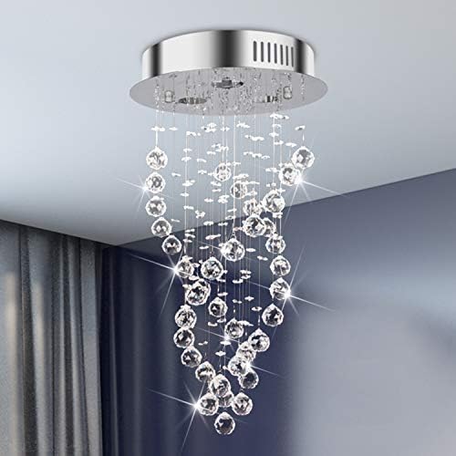 Lüks K9 kristal top ışık fikstür, Modern Spiral kristal yağmur damlası avize aydınlatma 3-Lights gömme montaj lamba