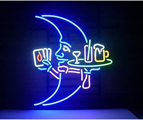 Mavi Ay Neon Tabelalar Bira Bar Ev Adam Mağara Mağaza Sanat El Yapımı Cam Neon ışıkları işareti hediyeler Yatak Odası