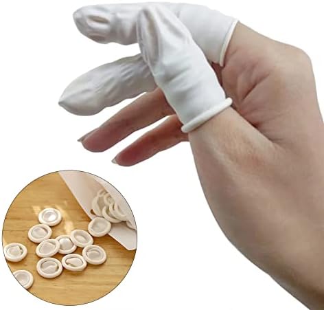 Anti Statik Tek Kullanımlık Lateks Parmak Karyolası Beyaz 100 adet Kauçuk Parmak Koruyucu Parmak Eldiven El Bandaj