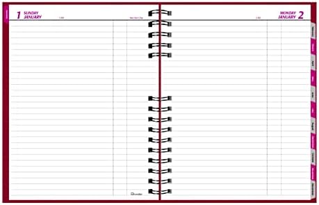 Brownline CoilPro Günlük Planlayıcı, 10 x 7,88, Kırmızı Kapak, 12 Aylık (Ocak-Aralık): 2023