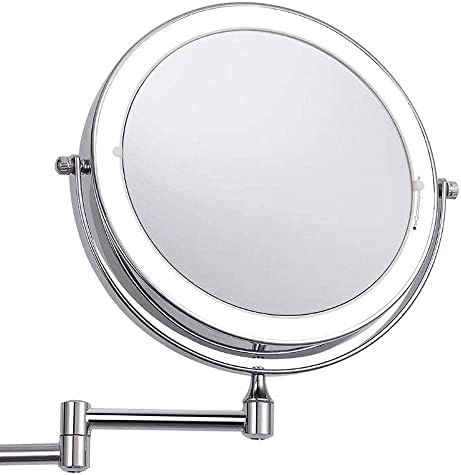 ROWİTA Makyaj Aynası makyaj Masası aynası 8 inç Duvara Monte Makyaj Aynası, Katlanır LED makyaj masası aynası Çift