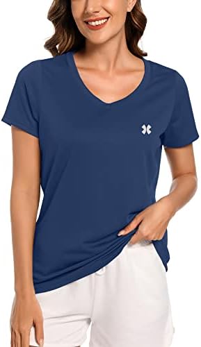 Yaz Atletik Koşu Gömlek Üst Kadın için Hızlı Kuru UV Koruma Spor Nefes Kısa Kollu Spor Yürüyüş T-Shirt