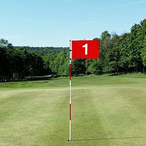 Yelken Golf Bayrağı ve Fincan 5 Bölüm Fiberglas bayrak direği Ayrılabilir Tasarım, 6ft Golf Bayrağı ve 4 inç Golf