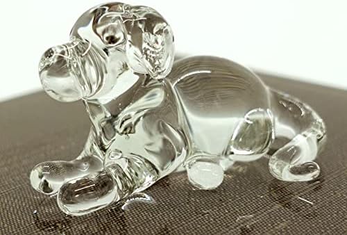 Sansukjai Köpek Squat Minyatür Figürler Hayvanlar El Üflemeli Temizle Cam Sanatı Koleksiyon Hediye Süslemeleri, temizle