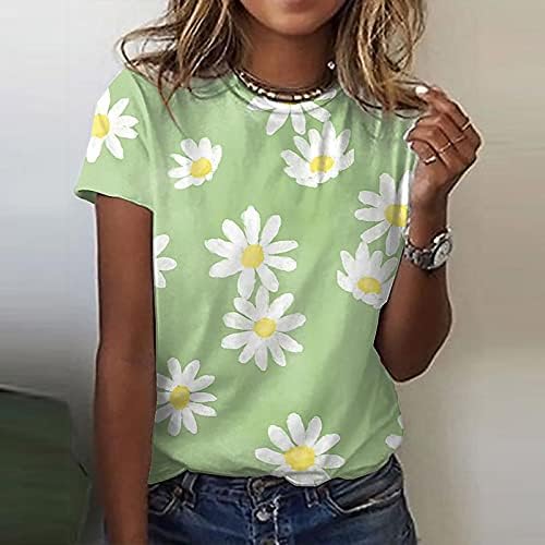 Bayan Yaz Üstleri Rahat Kısa Kollu Kravat Boya T Shirt Komik Grafik Tees Rahat Ekip Boyun Gömlek Genç Kız Sevimli
