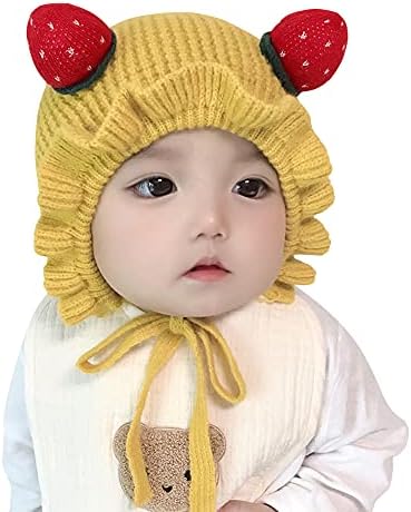 IMLECK Kış Bere Şapka Bebek Çocuk Yürüyor Bebek Çilek Karikatür örgü şapka