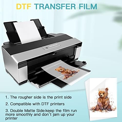 10 Yaprak DTF Transfer Filmi ve Toz Toplama Araçları ile DTF Yazıcı için Sntieecr DTF Transfer Tozu Film Seti, Transfer