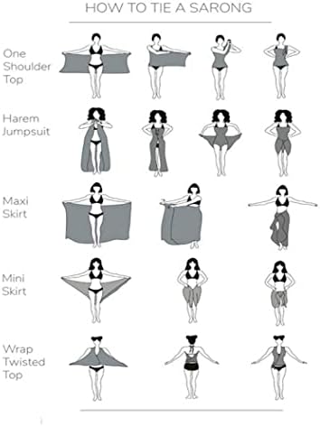Ekouaer Sarong Mayo Coverup Kadınlar için Şifon Plaj Kravat mini etek Uzun Bikini Şeffaf Eşarp Mayo Alt