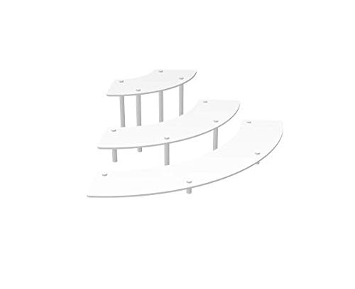 FixtureDisplays® 3 Katmanlı Gümüş Gri Metal Tezgah Üstü Cupcake Teşhir Standı / Modern Organizatör Rafı 16798-NPF