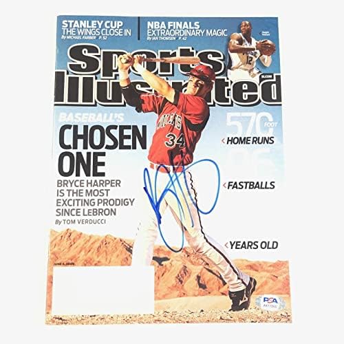 Bryce Harper imzalı SI Dergisi PSA / DNA İmzalı Sports Illustrated Philadelphia-İmzalı MLB Dergileri