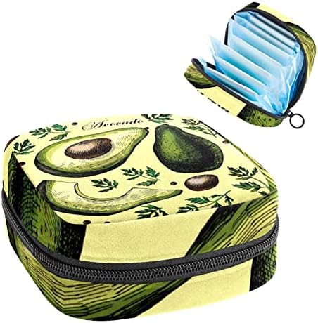 Temizlik peçeteleri saklama çantası, retro Avokado Sarı Taşınabilir Regl Pad Çantası Genç Kızlar için Mağaza Külot