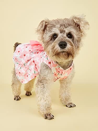QWİNEE Köpek Elbiseler Çiçek Köpek Gömlek Etek Doğum Günü Düğün Parti Köpek Giysileri Kedi Yavrusu için Küçük Köpek