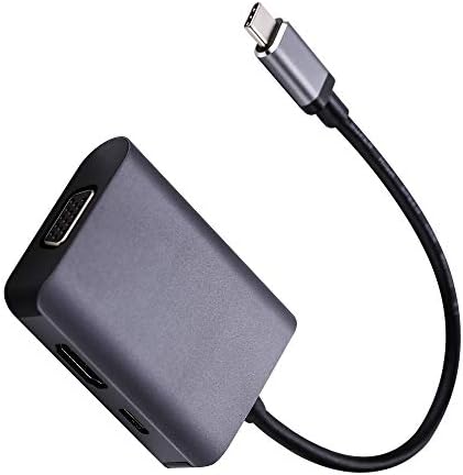 LUOKANGFAN LLKKFF Ağ Ürünleri USB C Tipi C 3.1 HDMI 4 K 30Hz VGA 1080 P 60Hz Splitter Adaptörü ile Tip C PD Şarj,