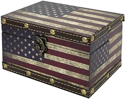 DreamsEden Küçük Depolama Amerikan Bayrağı Kutusu-Vintage Teneke Hazine Kutusu Dekoratif Takı Hatıra Kutuları Çocuklar