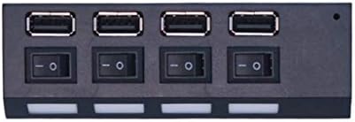 HGVVNM USB 2.0 Hub Splitter Hub Kullanımı Güç Adaptörü 4 Port Çoklu Genişletici 2.0 USB Hub Anahtarı ile PC için