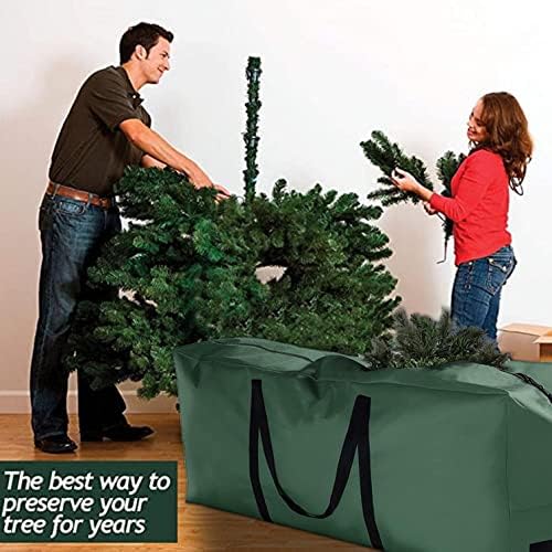 Cokıno Açık Noel Ağacı saklama çantası ile Dayanıklı Takviyeli Kolları ve Çift Fermuar Yapay Demonte Ağaçları Gözyaşı