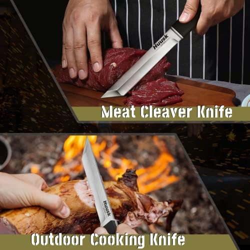 Huusk Japonya Bıçağı, Profesyonel Mutfak Bıçaklı El Dövme Kasap Bıçağı Paketi