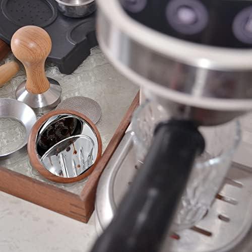 UPTTHOW Espresso Lens Yansıtıcı Ayna Akış Hızı Gözlem Ahşap Taban Manyetik Cafe Makinesi Aracı Kahve Makinesi Aksesuarları
